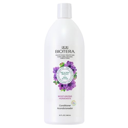 Biotera Moisturizing Conditioner for Dry, Fine Hair - Lightweight Hydration with Coconut & Shea Butter, Restores & Nourishes Moisture, Enhances Shine & Softness, Color-Safe, Vegan, 32 Fl Oz