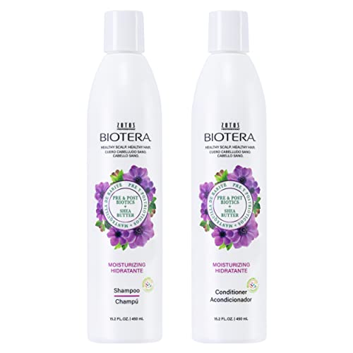 Biotera Moisturizing Shampoo & Conditioner Set for Dry, Fine Hair - Lightweight Hydration with Coconut & Shea Butter, Restores Moisture, Enhances Shine & Softness, Color-Safe, Vegan, 15.2 Fl Oz