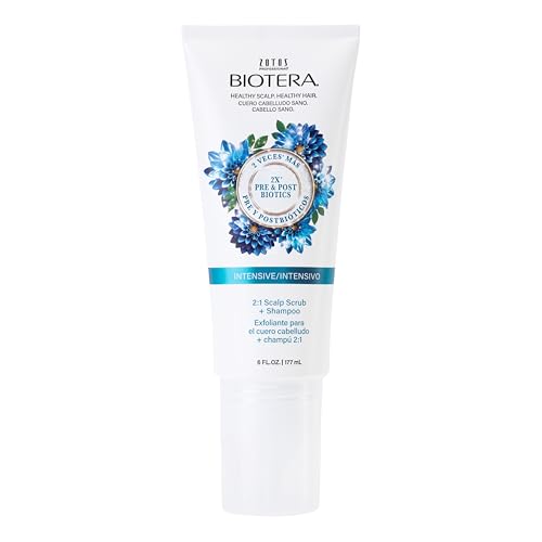 Biotera Intensive 2-in-1 Scalp Scrub & Shampoo for Oily Buildup - Exfoliates & Cleanses, Removes Dirt & Oil for Refreshed Scalp & Clean Hair, Sulfate-Free, Color-Safe, Vegan, 6 Fl Oz