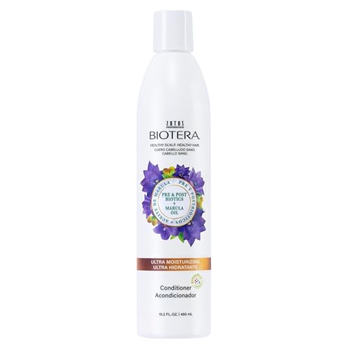 Biotera Ultra Moisturizing Conditioner for Dry, Damaged Hair - Deep Hydration with Coconut & Marula Oil, Restores Moisture, Enhances Shine & Softness, Sulfate-Free, Color-Safe, Vegan, 15.2 Fl Oz