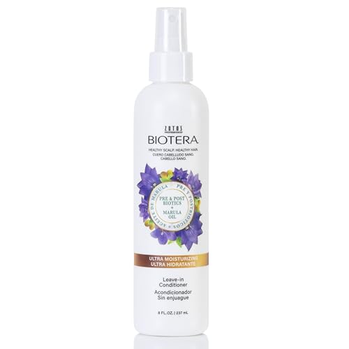 Biotera Ultra Moisturizing Leave-In Conditioner for Dry, Damaged Hair - Deep Hydration & Detangling with Coconut & Marula Oil, Enhances Shine & Softness, Sulfate-Free, Color-Safe, Vegan, 8 Fl Oz