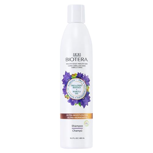 Biotera Ultra Moisturizing Shampoo for Dry, Damaged Hair - Deep Hydration with Coconut & Marula Oil, Restores Moisture, Enhances Shine & Softness, Sulfate-Free, Color-Safe, Vegan, 15.2 Fl Oz
