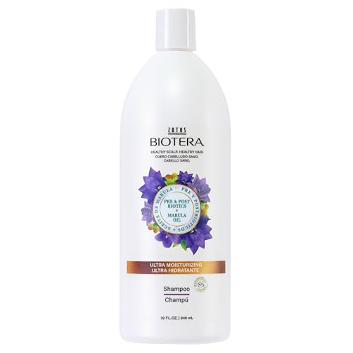 Biotera Ultra Moisturizing Shampoo for Dry, Damaged Hair - Deep Hydration with Coconut & Marula Oil, Restores Moisture, Enhances Shine & Softness, Sulfate-Free, Color-Safe, Vegan, 32 Fl Oz