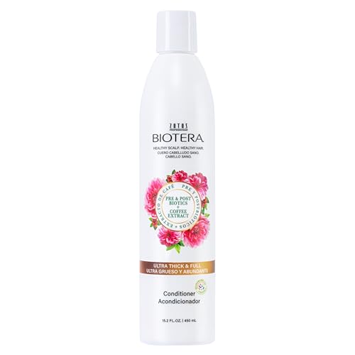 Biotera Ultra Thick & Full Volumizing Conditioner for Fine, Limp Hair - Adds Volume & Fullness with Coconut & Coffee Extract, Enhances Shine & Softness, Sulfate-Free, Color-Safe, Vegan, 15.2 Fl Oz