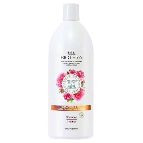 Biotera Ultra Thick & Full Volumizing Shampoo for Fine, Limp Hair - Adds Volume & Fullness with Coconut & Coffee Extract, Enhances Shine & Softness, Sulfate-Free, Color-Safe, Vegan, 32 Fl Oz